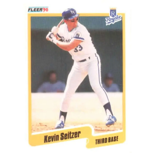 1990 Fleer #117 Kevin Seitzer NM-MT Kansas City Royals Baseball Card Image 1