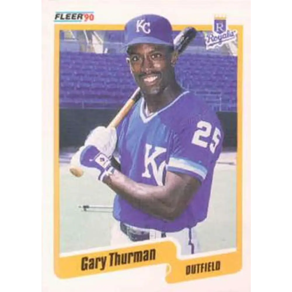 1990 Fleer #121 Gary Thurman NM-MT Kansas City Royals Baseball Card Image 1