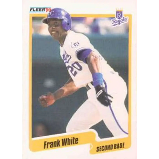 1990 Fleer #122 Frank White NM-MT Kansas City Royals Baseball Card Image 1