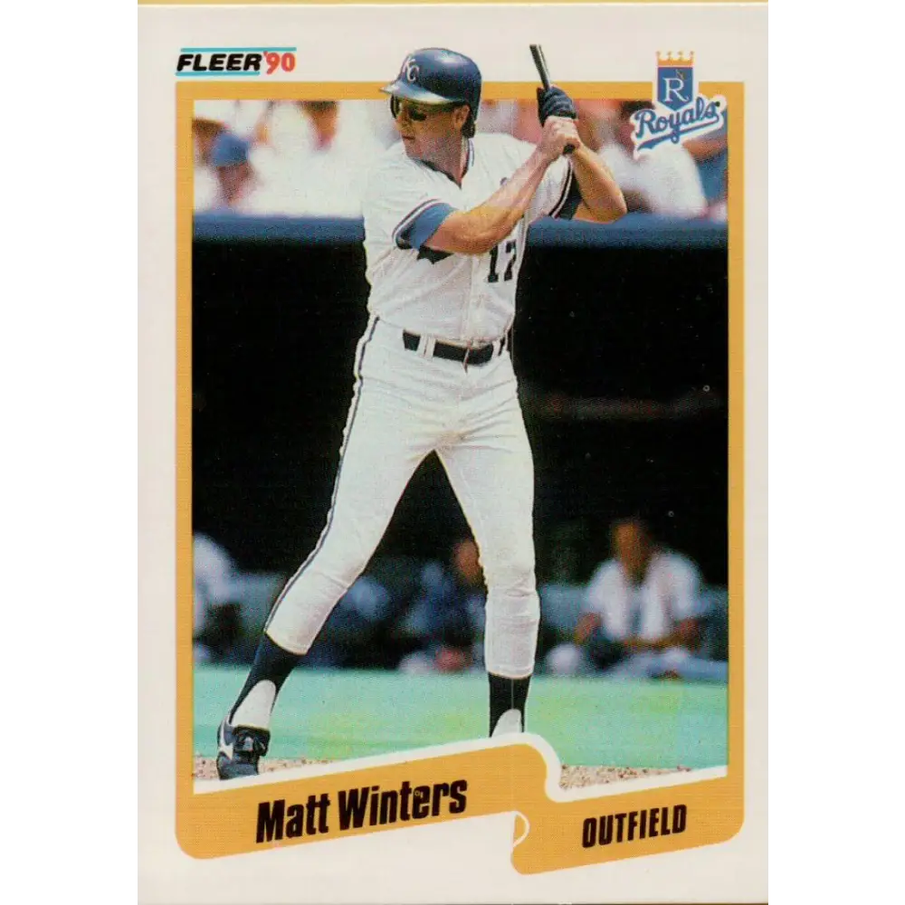 1990 Fleer #124 Matt Winters NM-MT RC Rookie Kansas City Royals Baseball Card Image 1