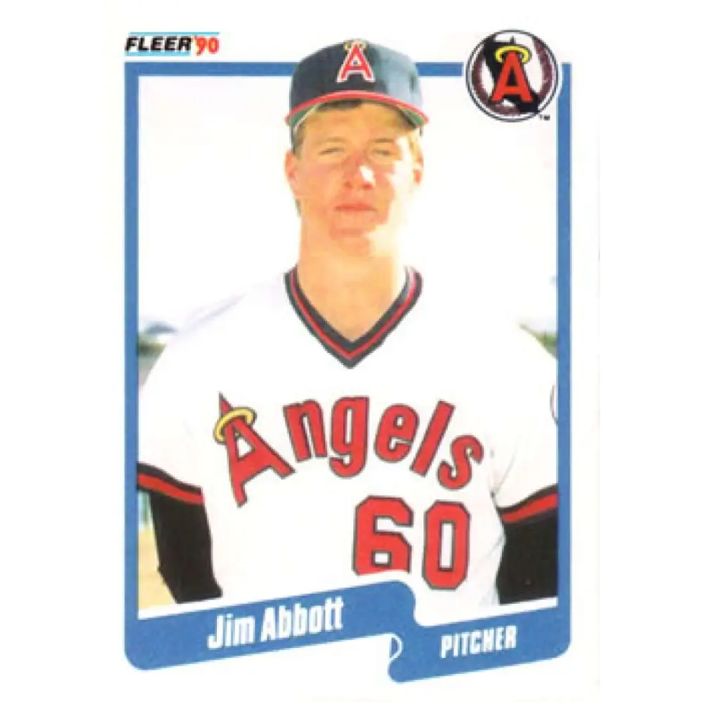 1990 Fleer #125 Jim Abbott NM-MT California Angels Baseball Card Image 1