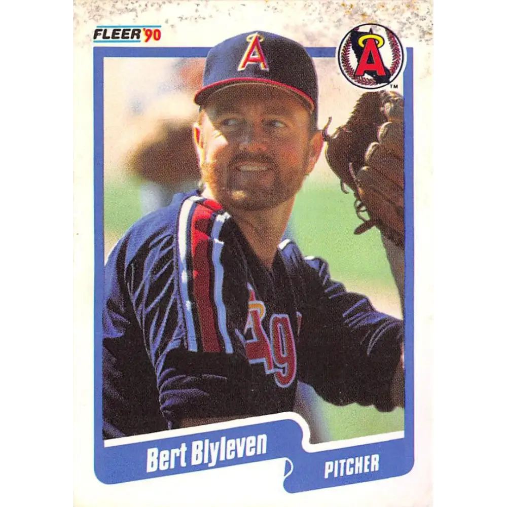 1990 Fleer #128 Bert Blyleven NM-MT California Angels Baseball Card Image 1