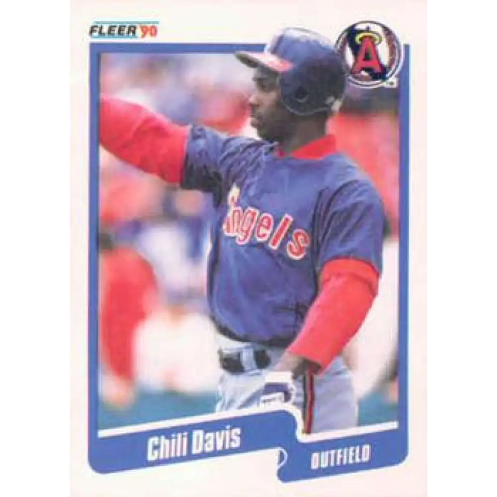 1990 Fleer #129 Chili Davis NM-MT California Angels Baseball Card Image 1