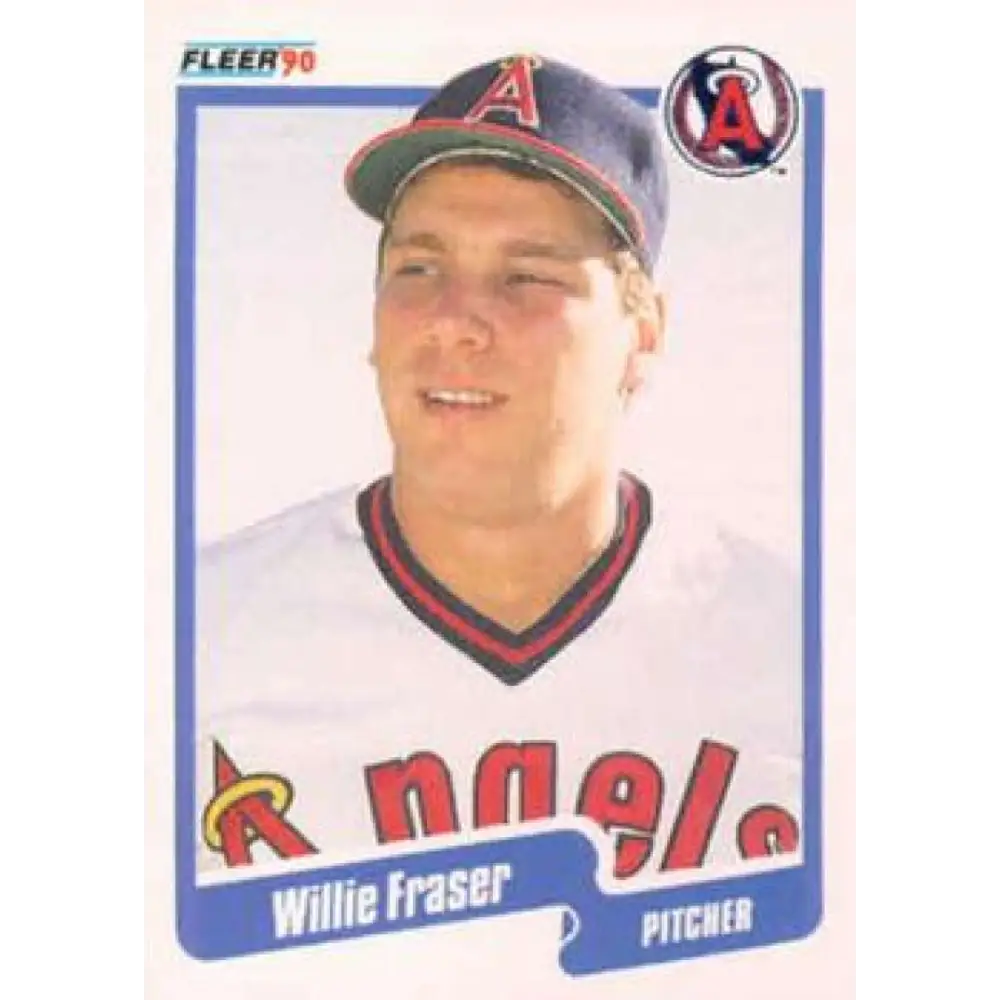 1990 Fleer #133 Willie Fraser NM-MT California Angels Baseball Card Image 1