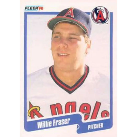 1990 Fleer #133 Willie Fraser NM-MT California Angels Baseball Card Image 1