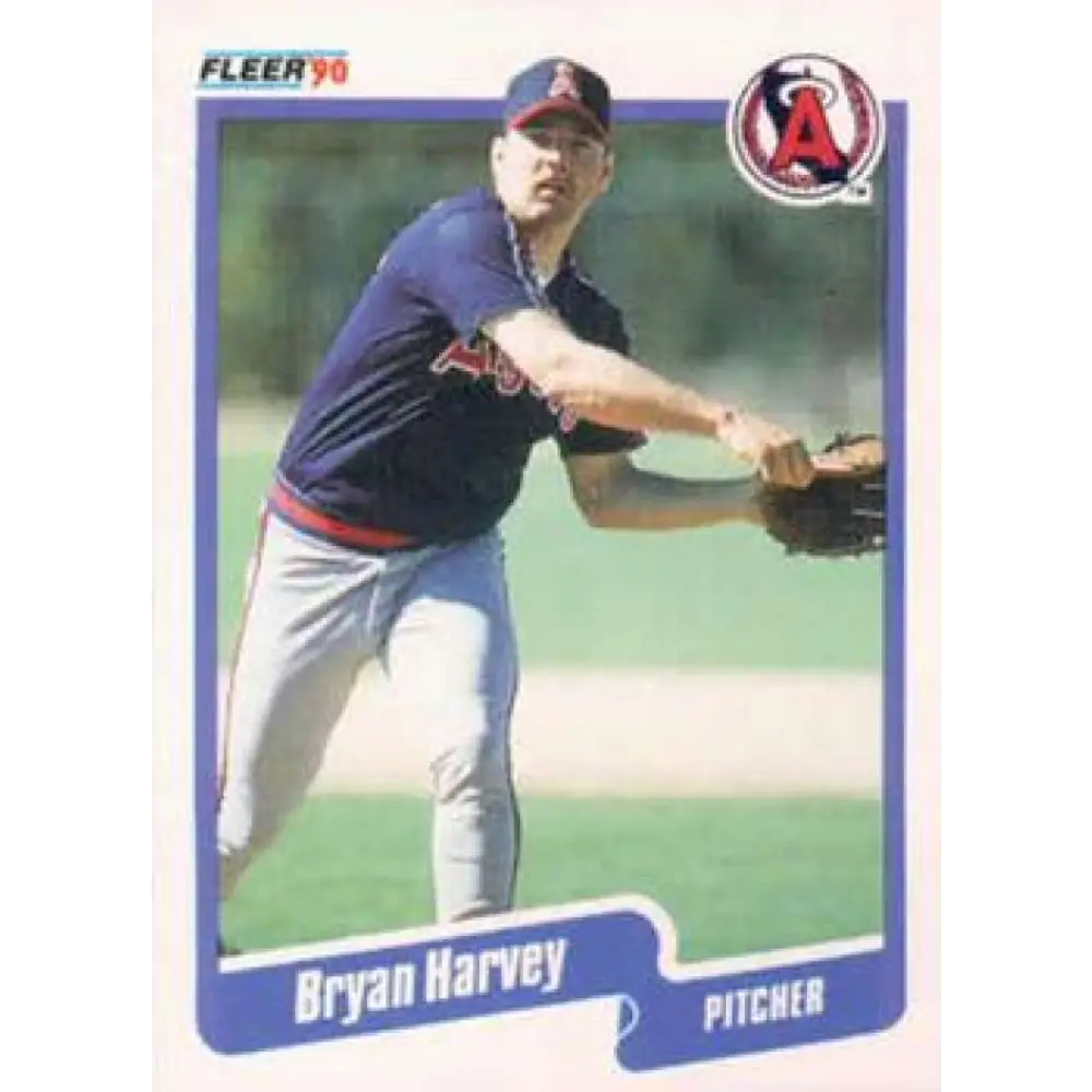 1990 Fleer #134 Bryan Harvey NM-MT California Angels Baseball Card Image 1