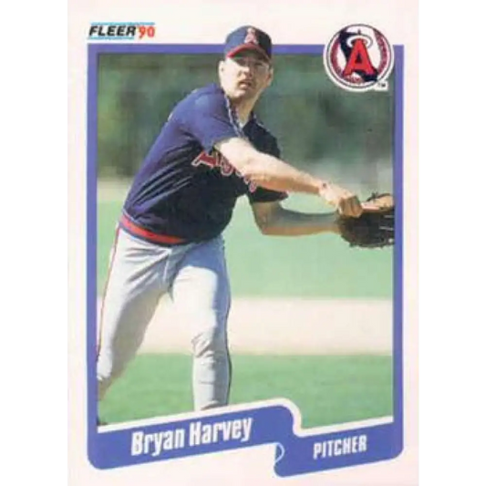 1990 Fleer #134 Bryan Harvey NM-MT California Angels Baseball Card Image 1