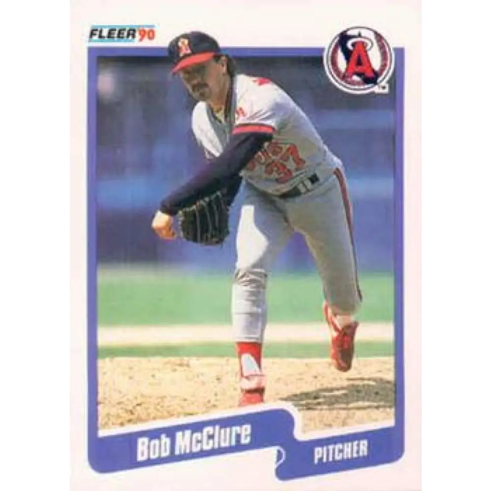 1990 Fleer #139 Bob McClure NM-MT California Angels Baseball Card Image 1
