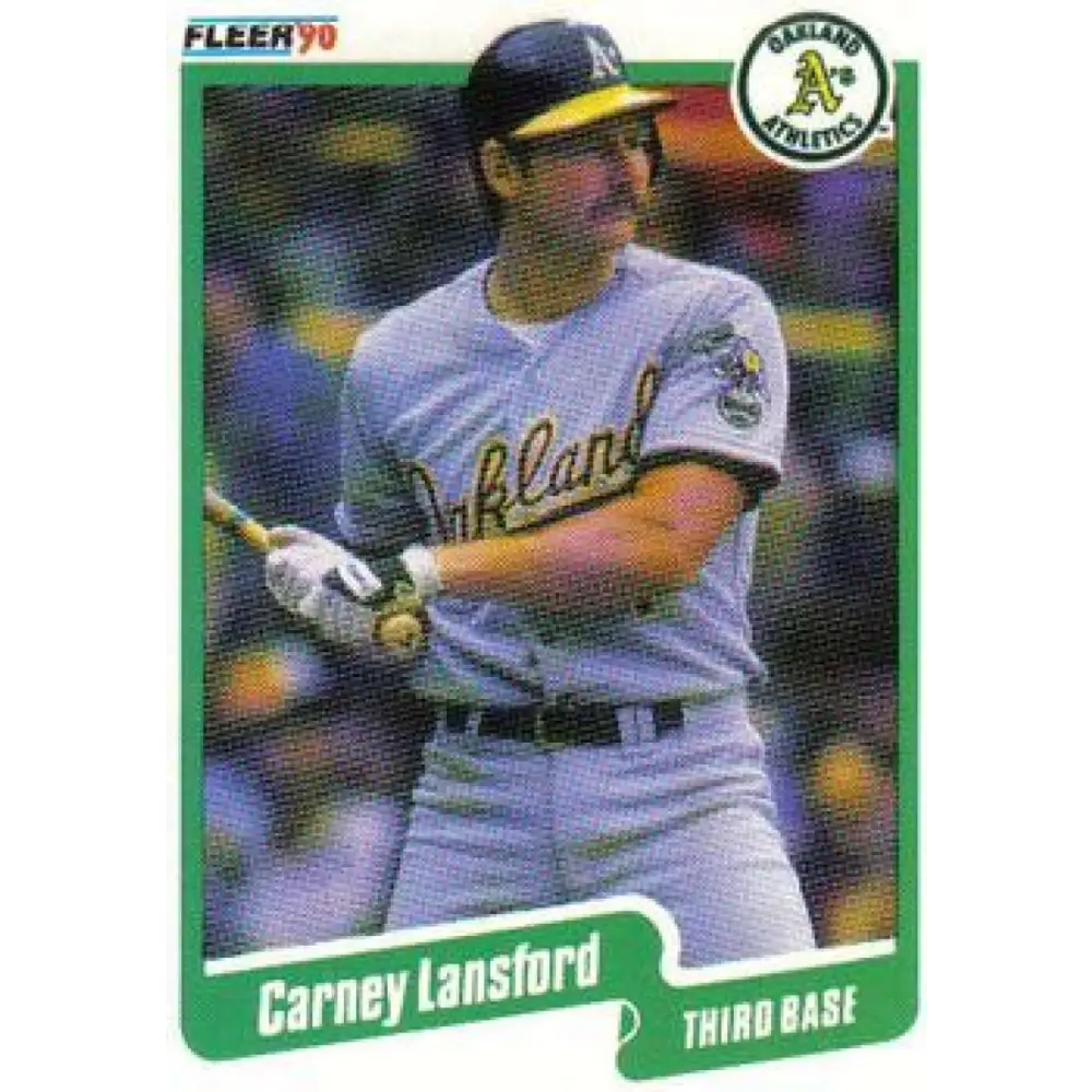 1990 Fleer #14 Carney Lansford NM-MT Oakland Athletics Baseball Card Image 1