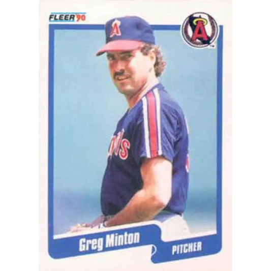 1990 Fleer #140 Greg Minton NM-MT California Angels Baseball Card Image 1