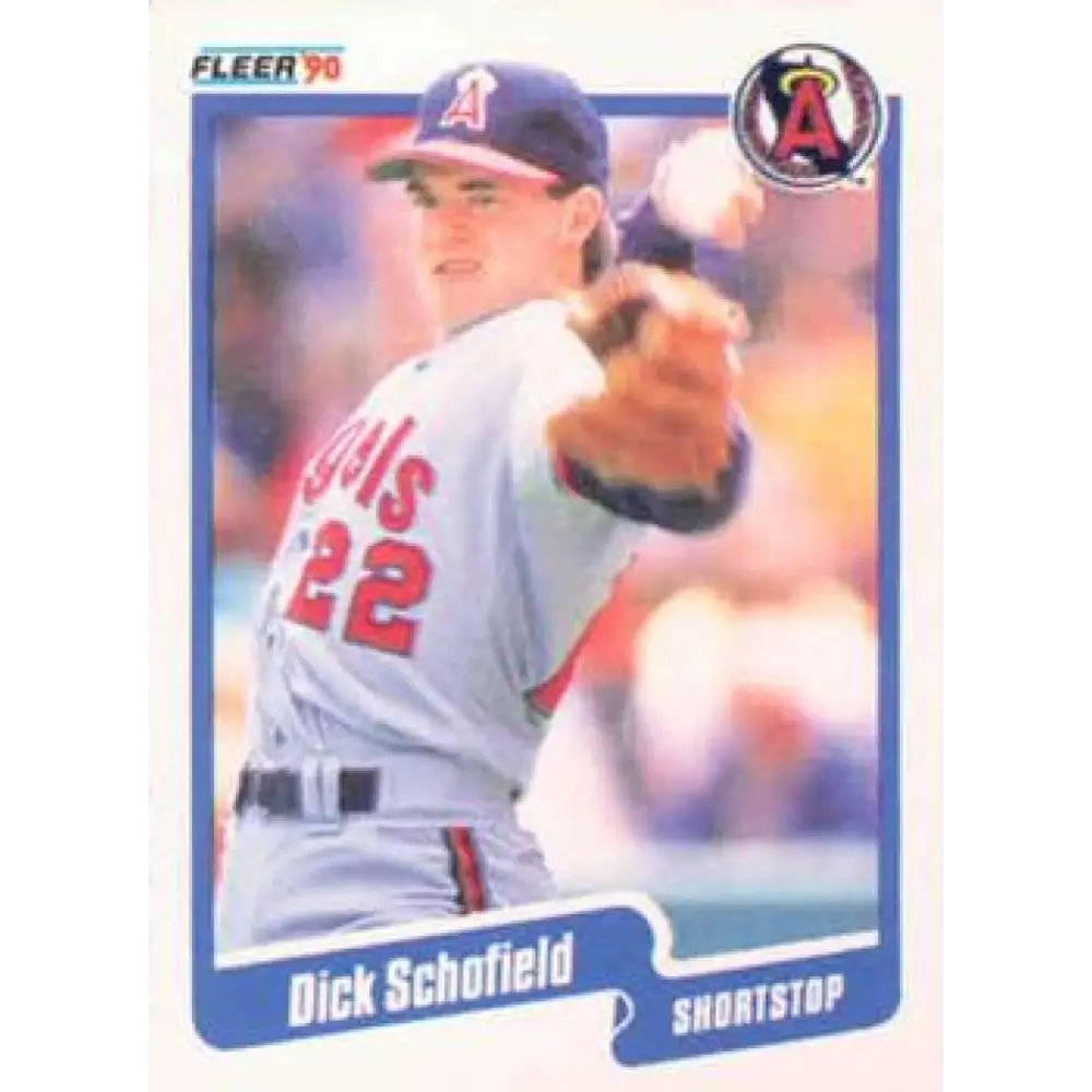 1990 Fleer #144 Dick Schofield NM-MT California Angels Baseball Card Image 1