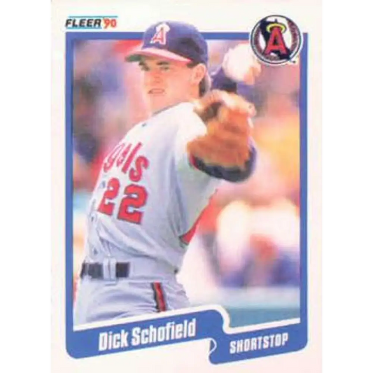 1990 Fleer #144 Dick Schofield NM-MT California Angels Baseball Card Image 1
