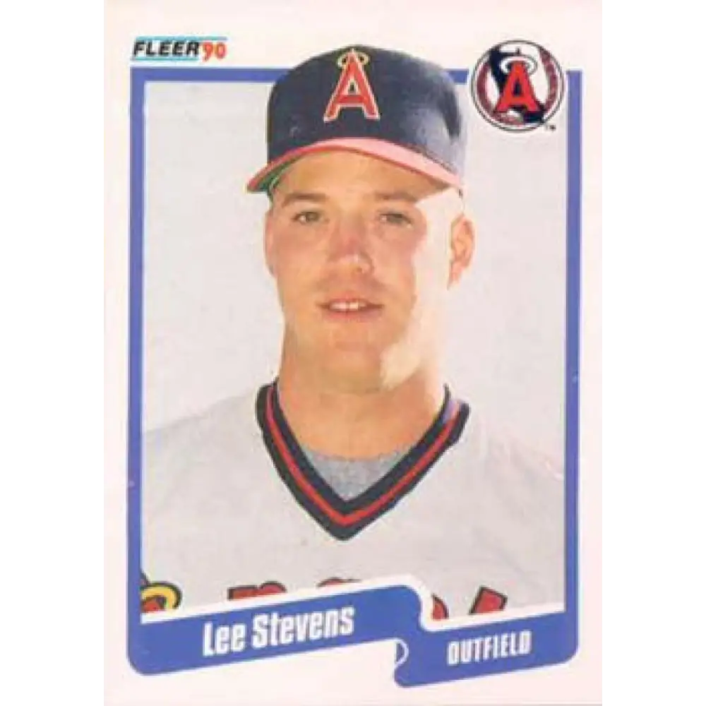 1990 Fleer #145 Lee Stevens NM-MT California Angels Baseball Card Image 1