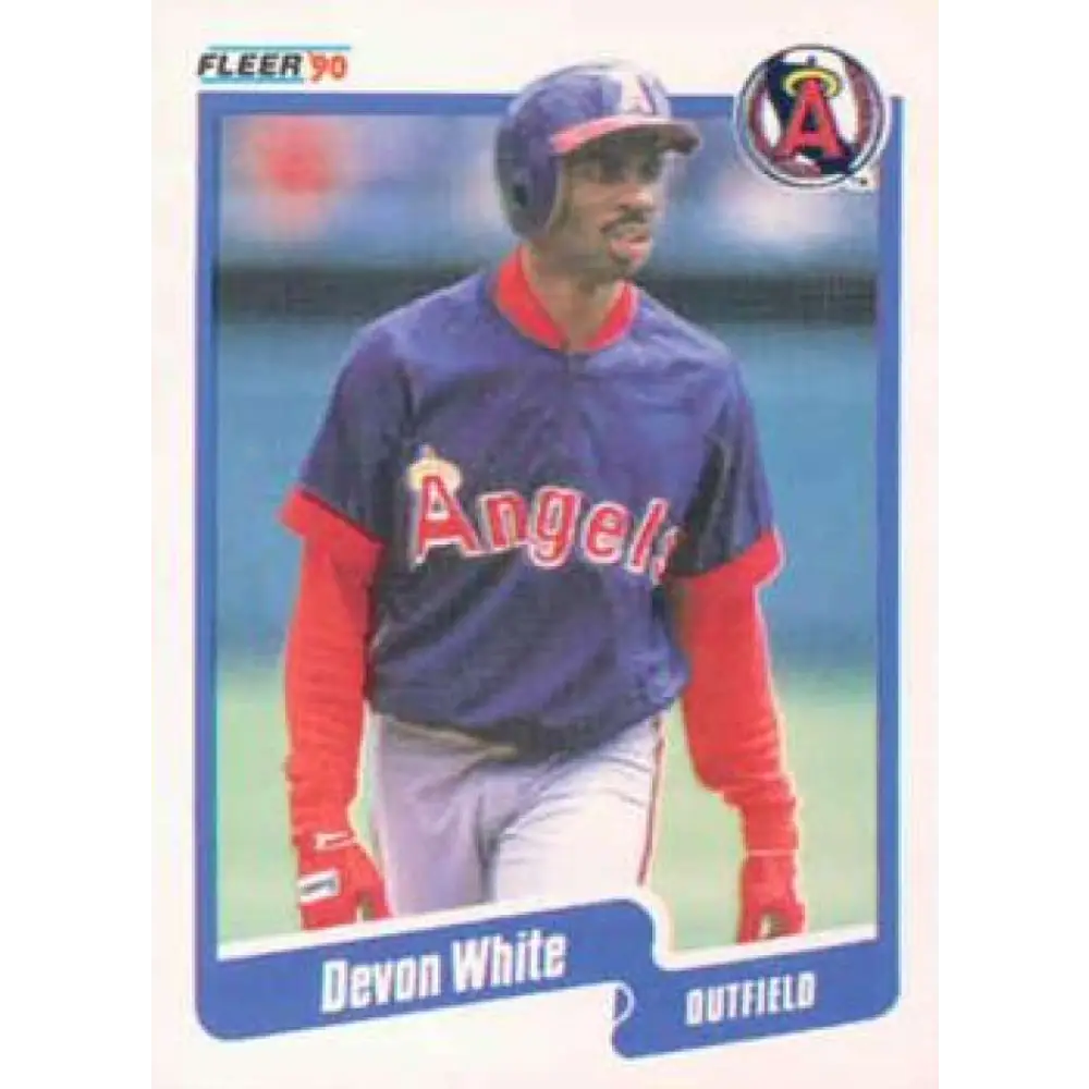 1990 Fleer #147 Devon White NM-MT California Angels Baseball Card Image 1