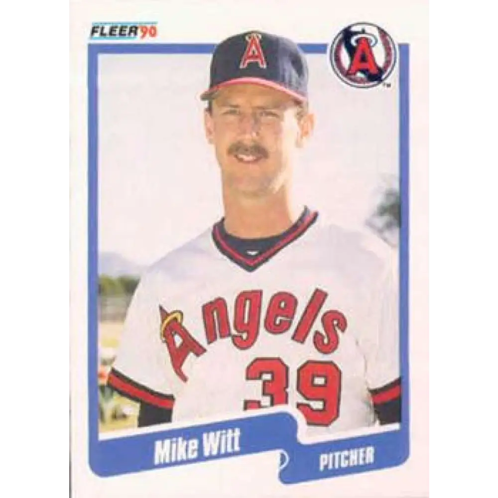 1990 Fleer #148 Mike Witt NM-MT California Angels Baseball Card Image 1