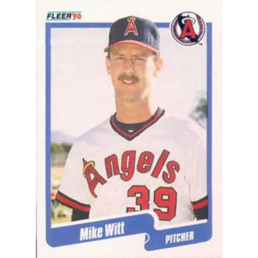 1990 Fleer #148 Mike Witt NM-MT California Angels Baseball Card Image 1