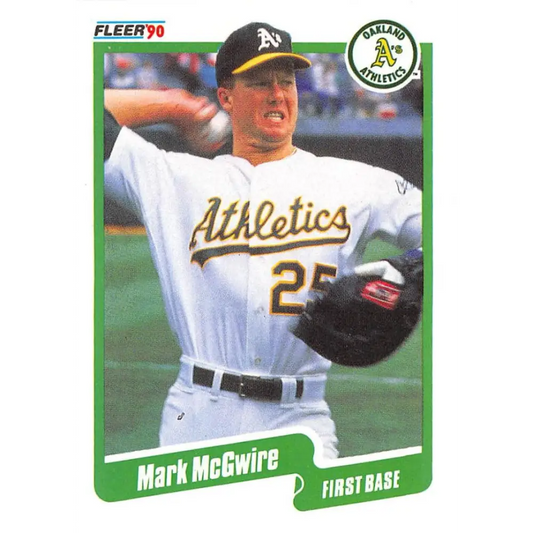 1990 Fleer #15 Mark McGwire NM-MT Oakland Athletics Baseball Card Image 1
