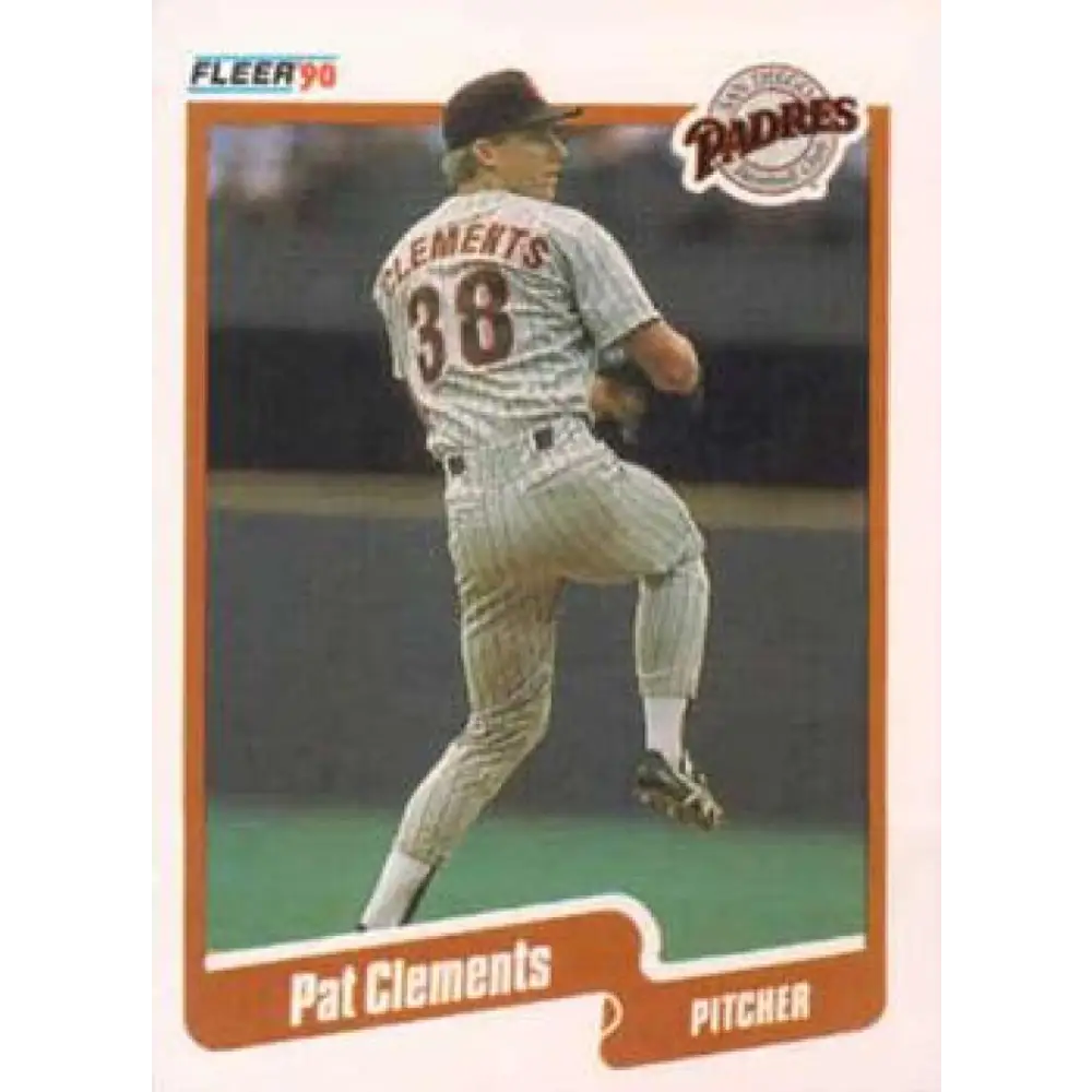 1990 Fleer #153 Pat Clements NM-MT San Diego Padres Baseball Card Image 1