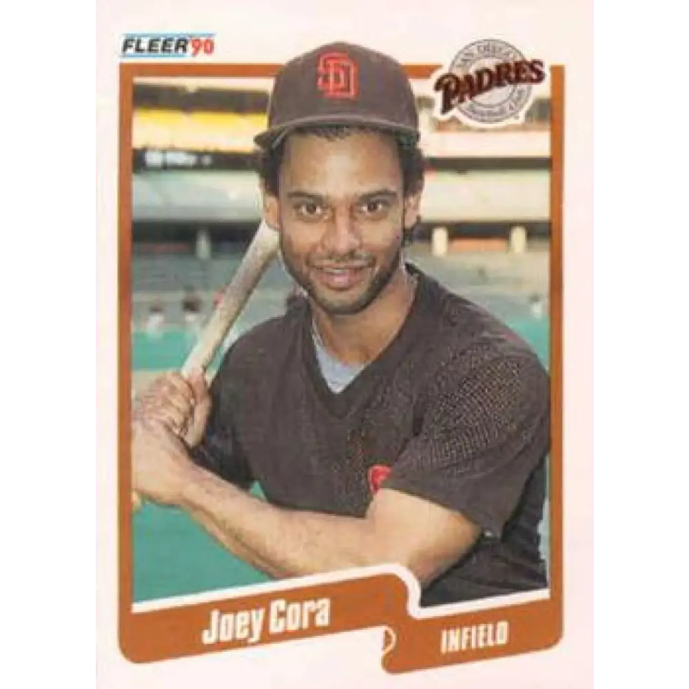 1990 Fleer #154 Joey Cora NM-MT San Diego Padres Baseball Card Image 1