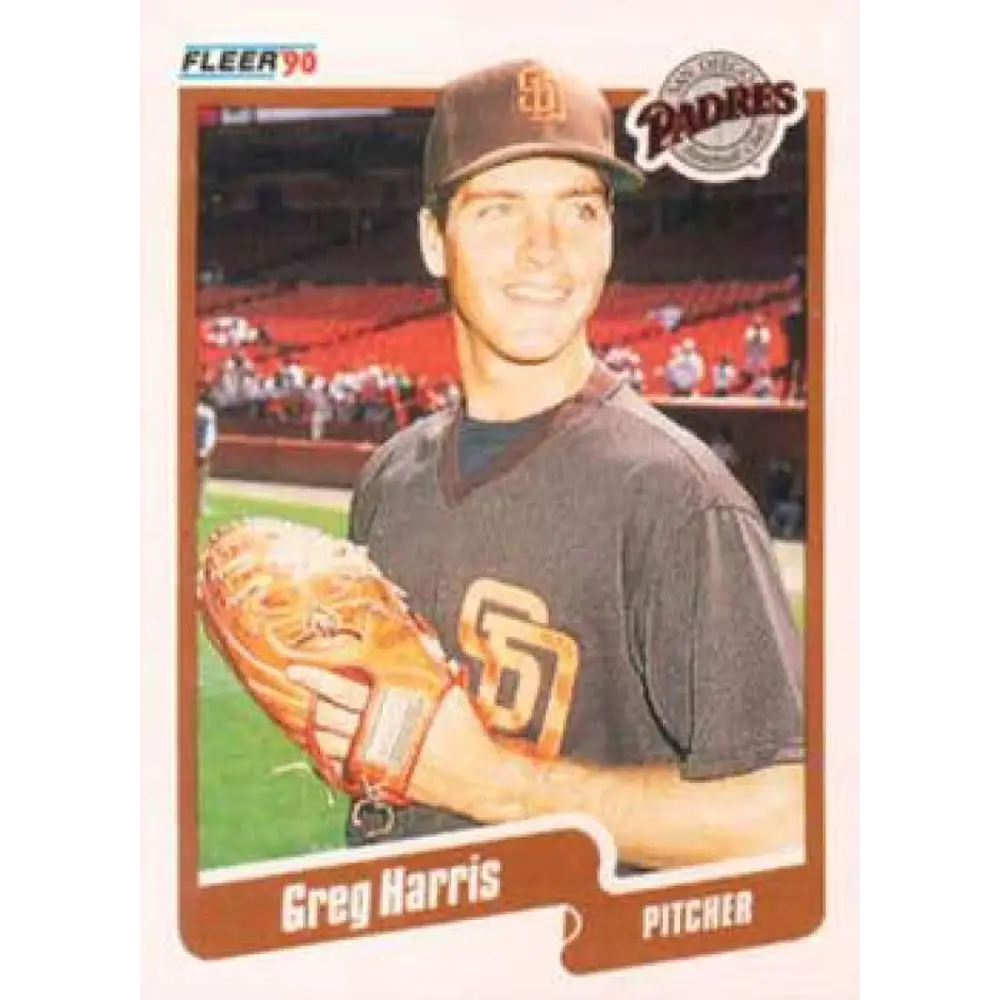 1990 Fleer #158 Greg Harris NM-MT San Diego Padres Baseball Card Image 1