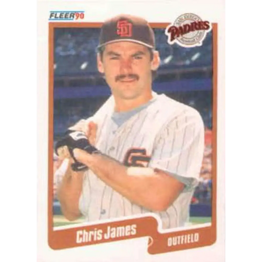 1990 Fleer #161 Chris James NM-MT San Diego Padres Baseball Card Image 1