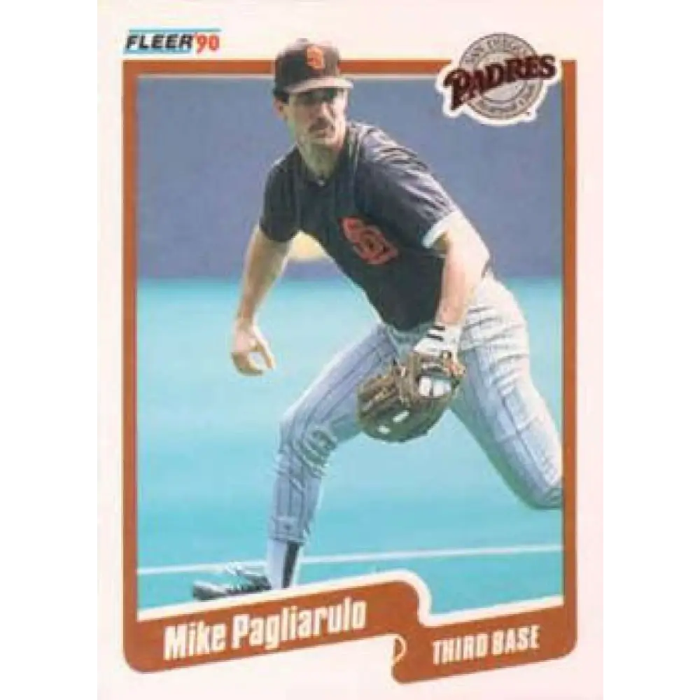 1990 Fleer #163 Mike Pagliarulo NM-MT San Diego Padres Baseball Card Image 1