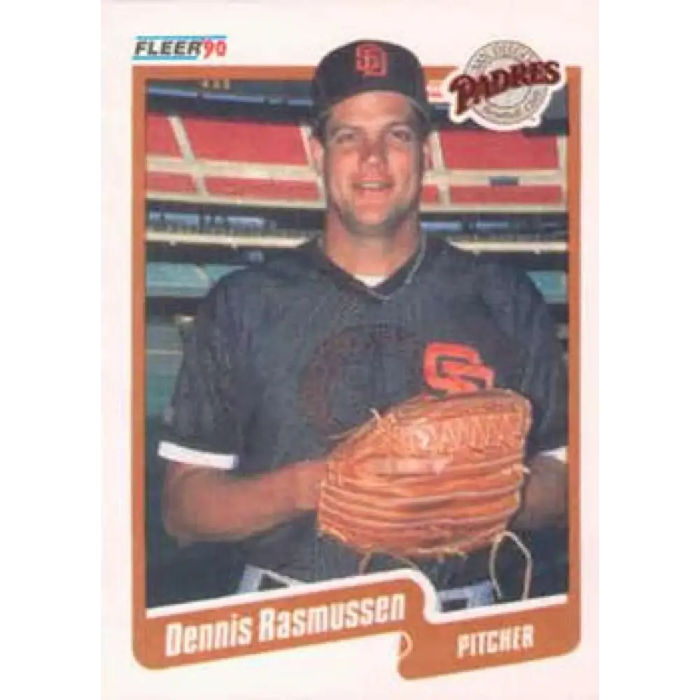 1990 Fleer #165 Dennis Rasmussen NM-MT San Diego Padres Baseball Card Image 1