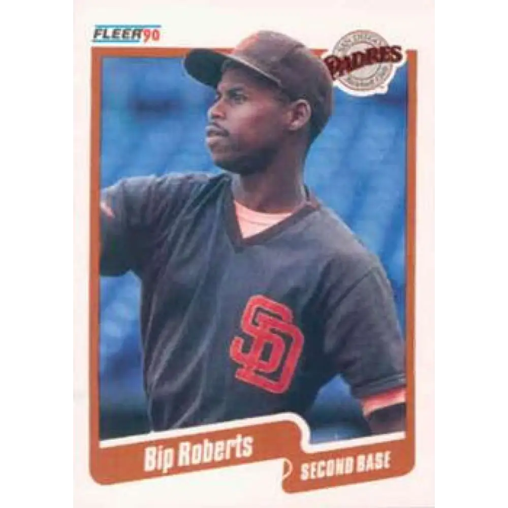 1990 Fleer #166 Bip Roberts NM-MT San Diego Padres Baseball Card Image 1