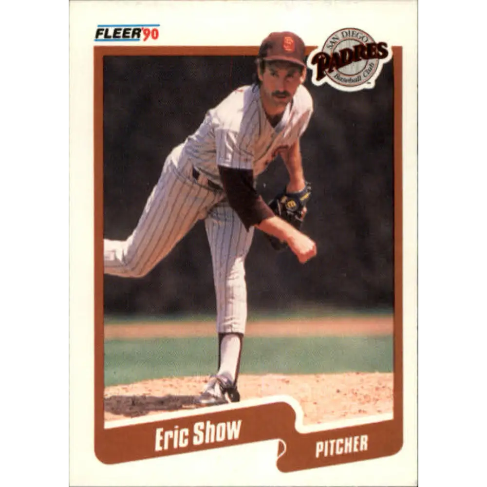 1990 Fleer #169 Eric Show NM-MT San Diego Padres Baseball Card Image 1