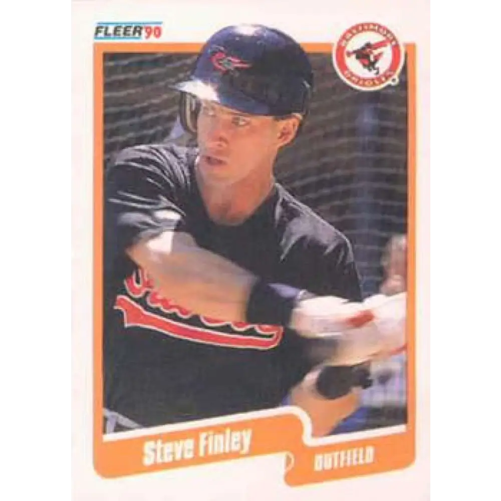 1990 Fleer #176 Steve Finley NM-MT Baltimore Orioles Baseball Card Image 1