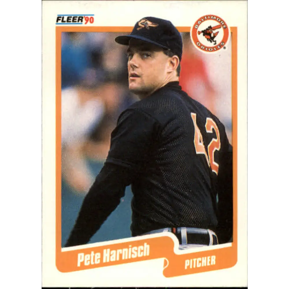 1990 Fleer #177 Pete Harnisch NM-MT Baltimore Orioles Baseball Card Image 1