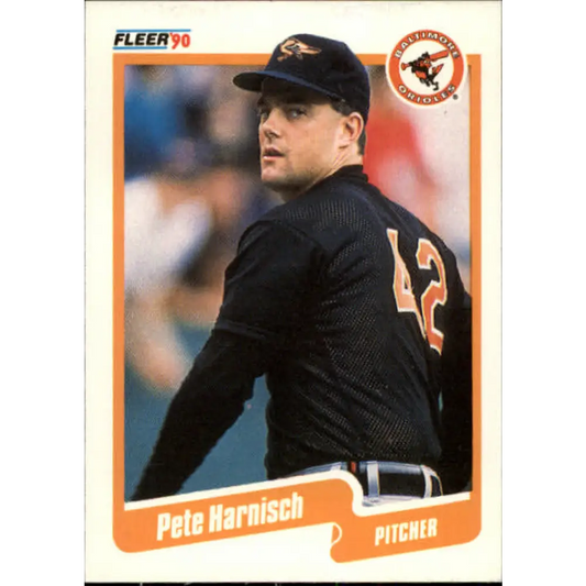 1990 Fleer #177 Pete Harnisch NM-MT Baltimore Orioles Baseball Card Image 1