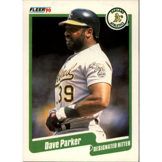 1990 Fleer #18 Dave Parker NM-MT Oakland Athletics Baseball Card Image 1