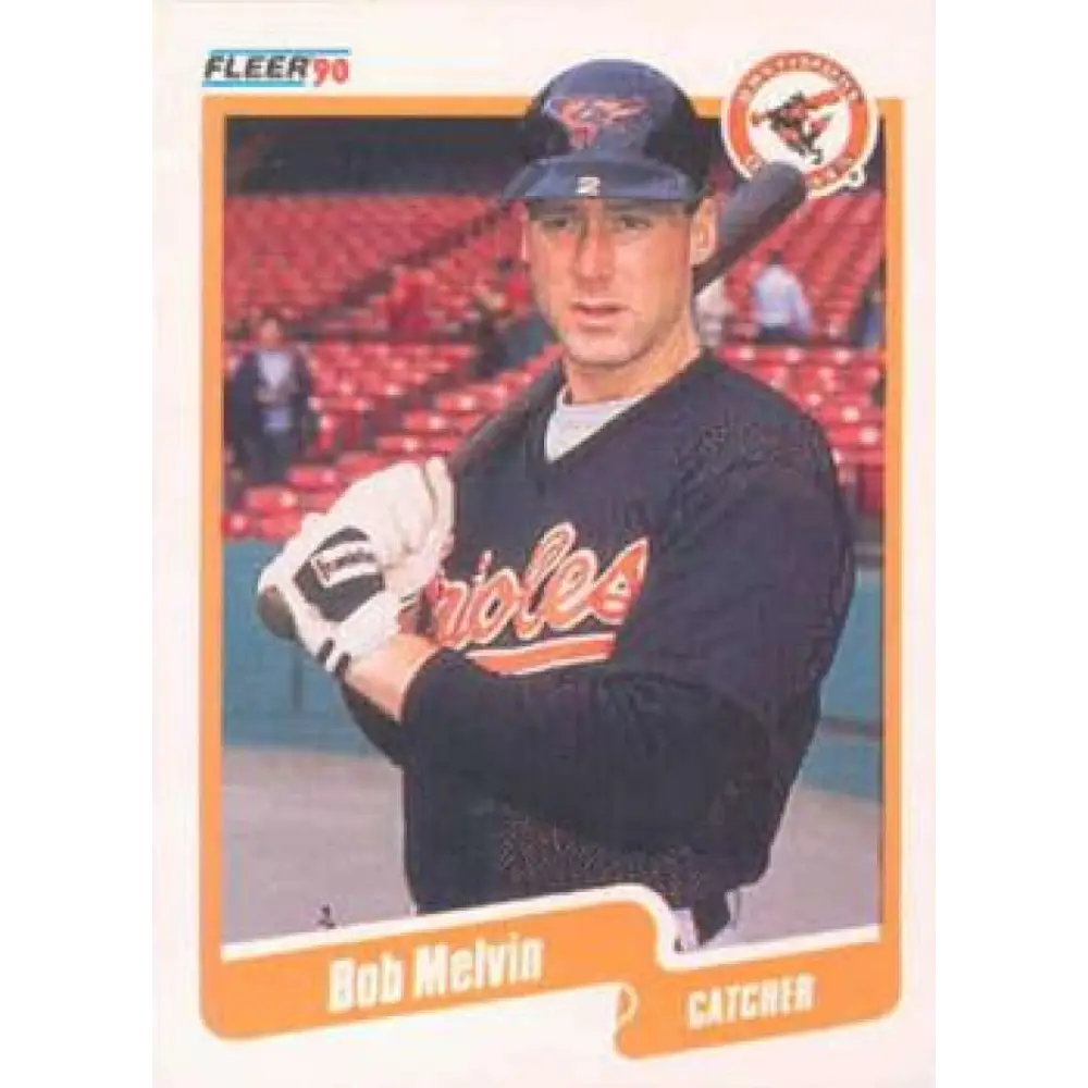1990 Fleer #181 Bob Melvin NM-MT Baltimore Orioles Baseball Card Image 1