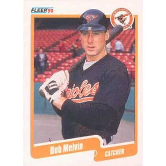 1990 Fleer #181 Bob Melvin NM-MT Baltimore Orioles Baseball Card Image 1