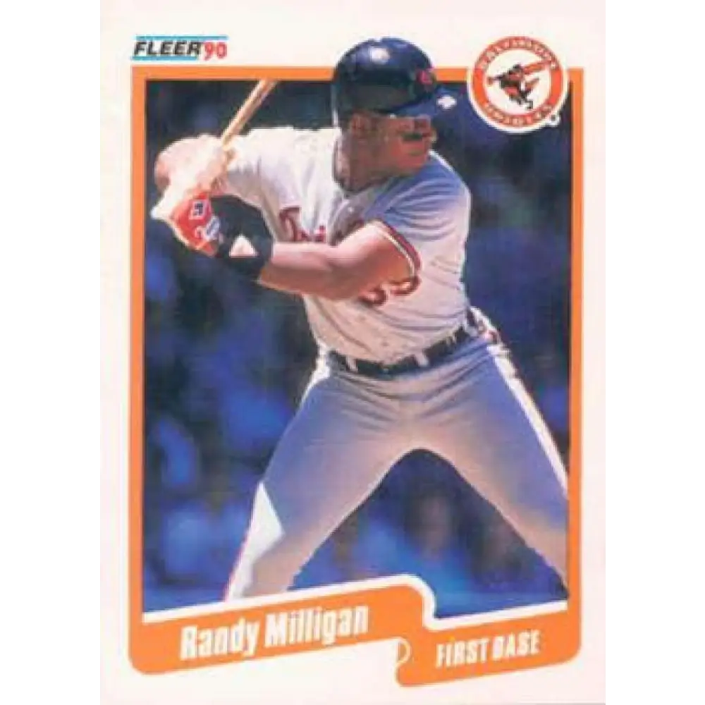 1990 Fleer #183 Randy Milligan UER NM-MT Baltimore Orioles Baseball Card Image 1