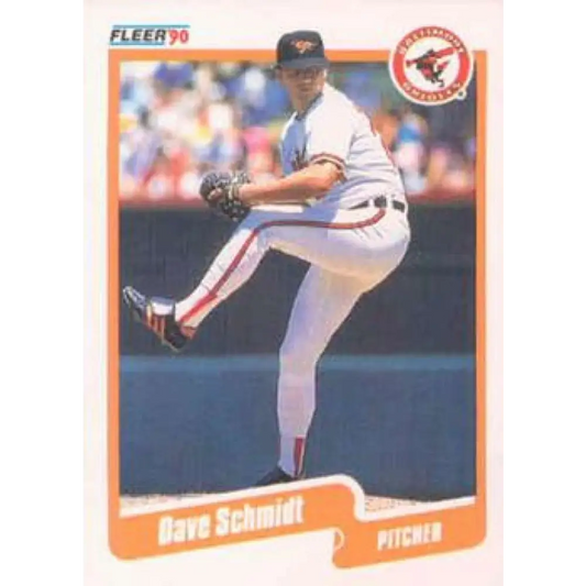 1990 Fleer #188 Dave Schmidt NM-MT Baltimore Orioles Baseball Card Image 1