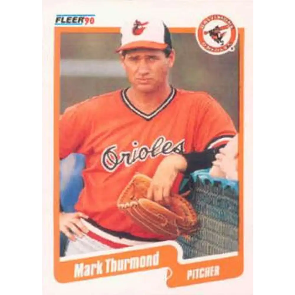 1990 Fleer #191 Mark Thurmond NM-MT Baltimore Orioles Baseball Card Image 1