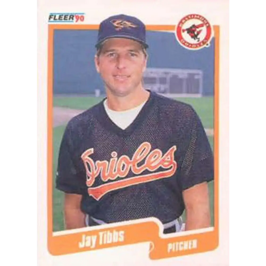 1990 Fleer #192 Jay Tibbs NM-MT Baltimore Orioles Baseball Card Image 1