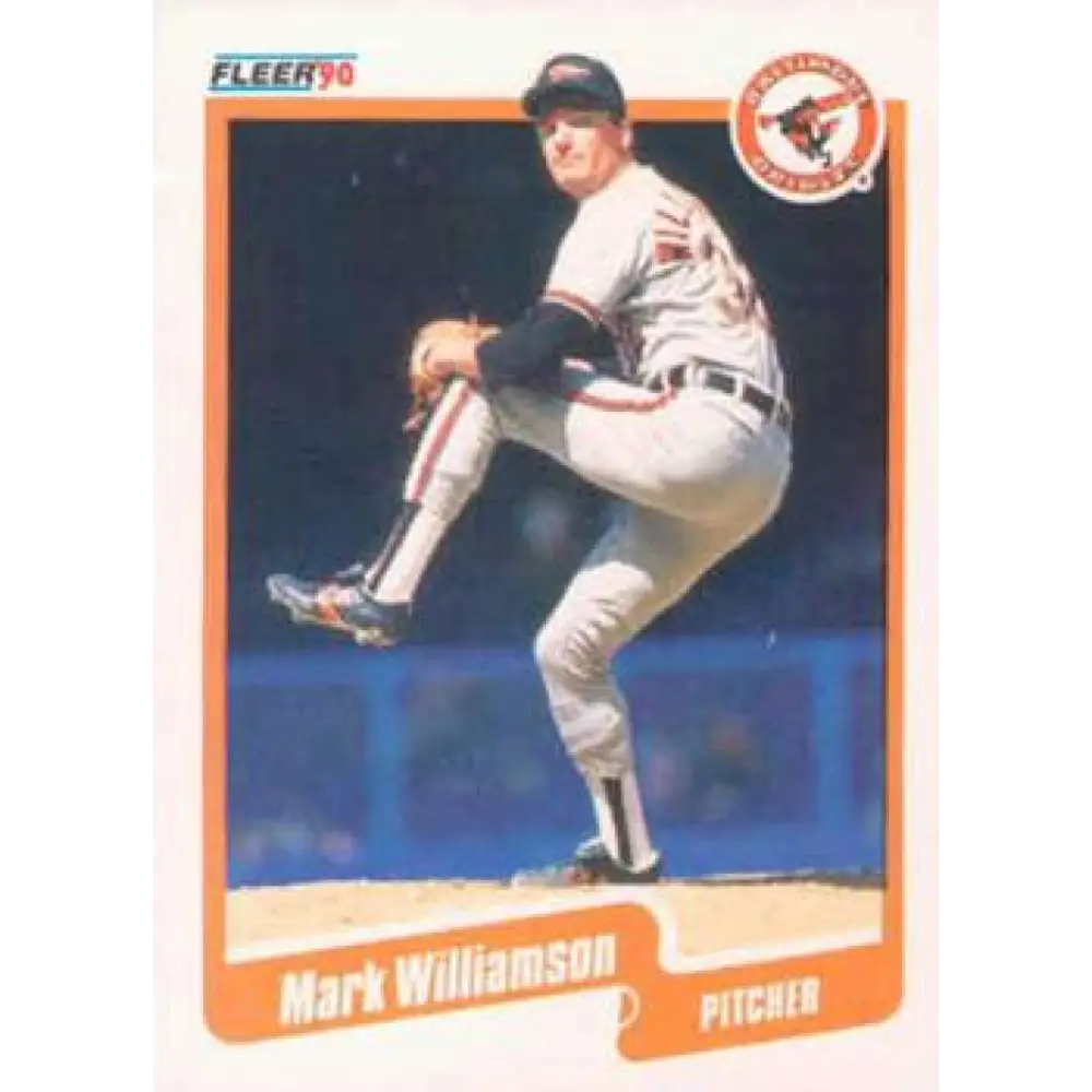 1990 Fleer #194 Mark Williamson NM-MT Baltimore Orioles Baseball Card Image 1