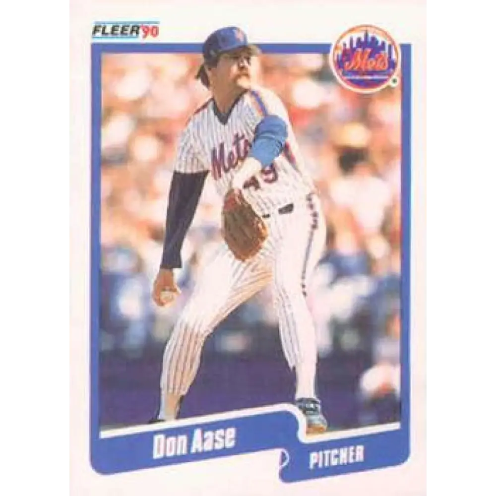 1990 Fleer #196 Don Aase UER NM-MT New York Mets Baseball Card Image 1