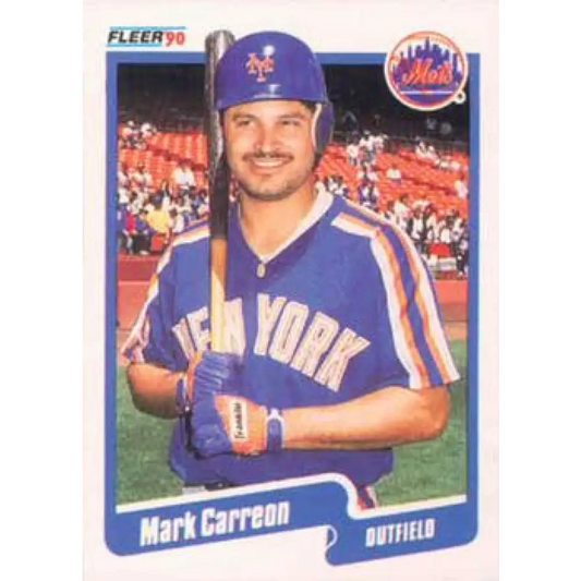 1990 Fleer #198 Mark Carreon NM-MT New York Mets Baseball Card Image 1