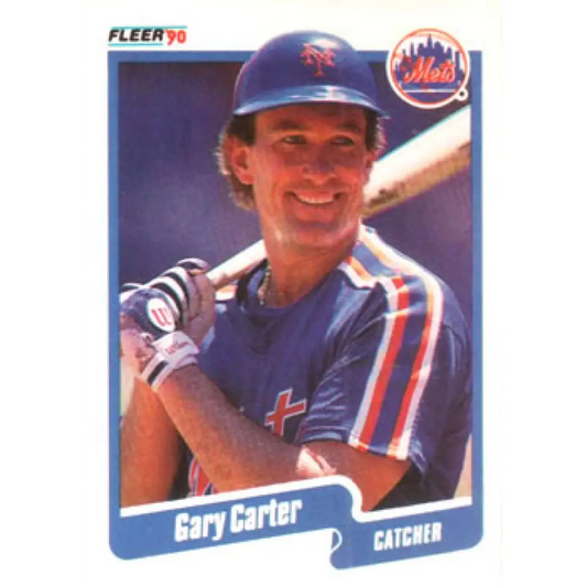 1990 Fleer #199 Gary Carter NM-MT New York Mets Baseball Card Image 1