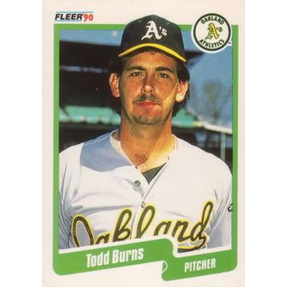 1990 Fleer #2 Todd Burns NM-MT Oakland Athletics Baseball Card Image 1