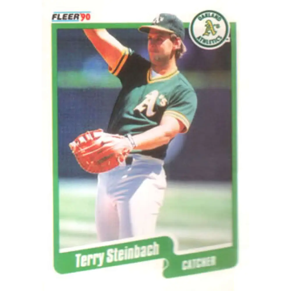 1990 Fleer #20 Terry Steinbach NM-MT Oakland Athletics Baseball Card Image 1