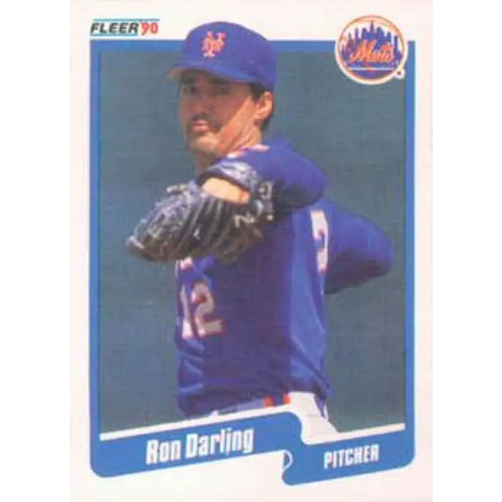 1990 Fleer #201 Ron Darling NM-MT New York Mets Baseball Card Image 1