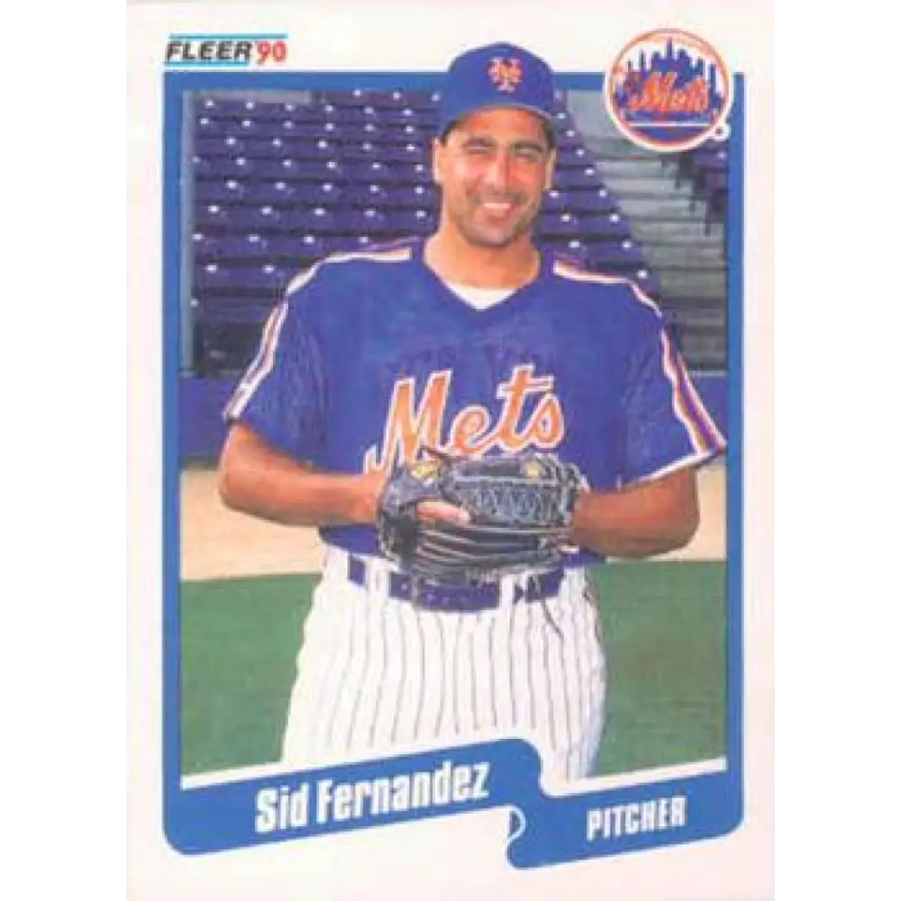 1990 Fleer #203 Sid Fernandez NM-MT New York Mets Baseball Card Image 1