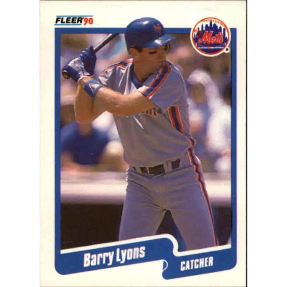 1990 Fleer #209 Barry Lyons UER NM-MT New York Mets Baseball Card Image 1