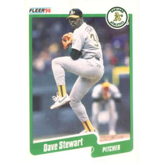 1990 Fleer #21 Dave Stewart NM-MT Oakland Athletics Baseball Card Image 1