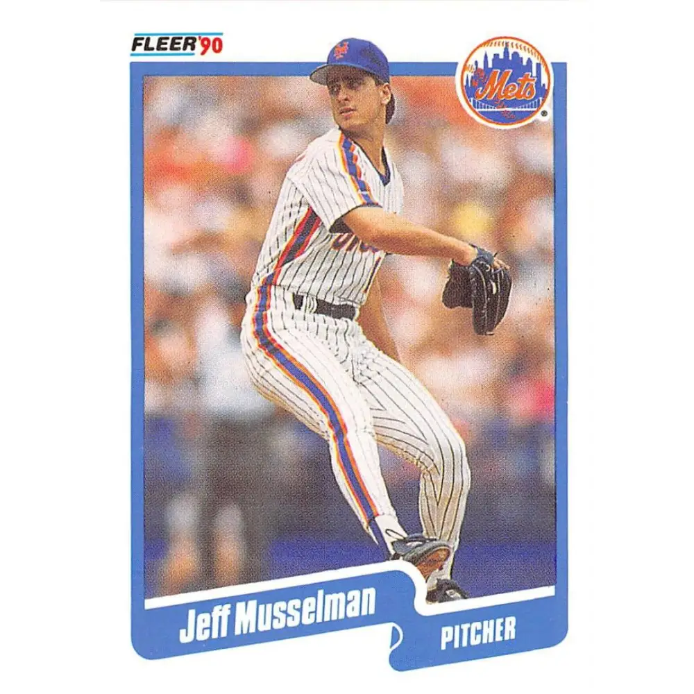 1990 Fleer #212 Jeff Musselman NM-MT New York Mets Baseball Card Image 1
